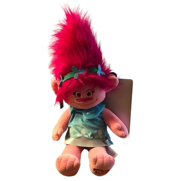 Build-a-Bear Workshop Trolls Poppy w/ Dress and Headband Hand Squeeze Plays Song - Picture 3 of 5